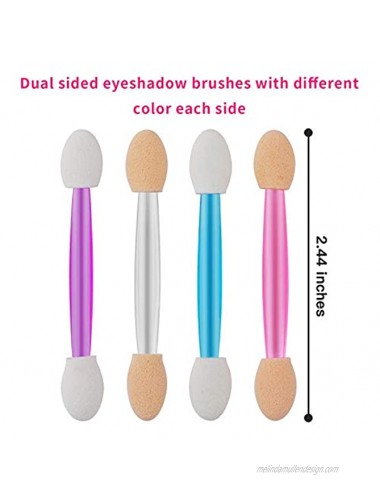 Cuttte 120PCS Disposable Dual Sides Eye Shadow Sponge Applicators with Container 4 Colors Eyeshadow Brushes Makeup Applicator