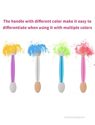 Cuttte 120PCS Disposable Dual Sides Eye Shadow Sponge Applicators with Container 4 Colors Eyeshadow Brushes Makeup Applicator