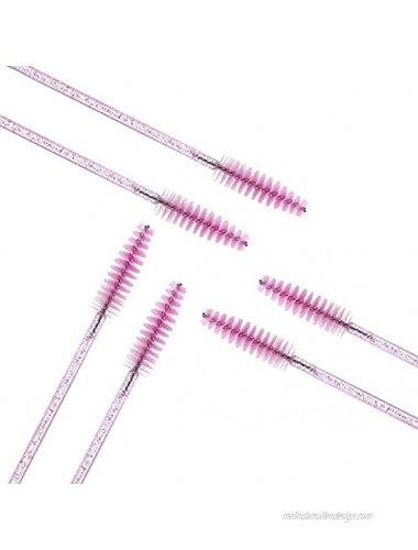 Elisel 100 PCS Disposable Mascara Brushes Crystal Eyelash Brushes Mascara Wands Applicator Eyelash Extensions Makeup Tools Eyebrow Brush Pink