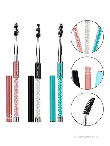 Eye Brush with Cap for Travel Eye Brow Eyelash Mascara Brushes Wands Applicator Portable Cosmetic Brushes 5PCS