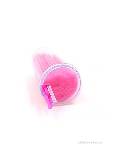 FlyItem 400 Pcs Pink Professional Regular Disposable Micro Mascara Applicator Brush Bendable Individual Eyelash Extension Mini Fiber Swabs Eye Lash Makeup Cosmetic Tool Pink