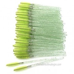 GreenLife 300pcs Crystal Eyelash Brush Disposable Mascara Brush Wands Eyelash Eyebrow Applicator Crystal Green