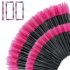 HOFASON 100PCS Eyelash Mascara Brushes Disposable Wands Applicator Eyebrow Brush Spoolies Brushes for Eye Lash Extension Eyebrow and Makeup Rose