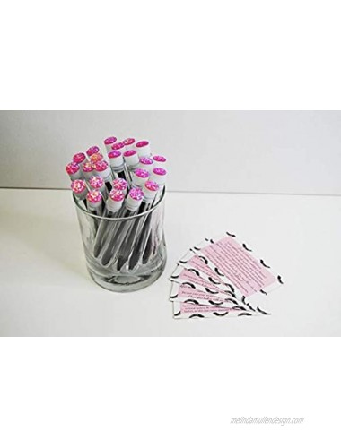 Lash Brush Wands | 20 Pack | Eyelash Extension Supplies | Disposable Lash Spoolie Brush | Pink Druzy Design