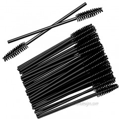 QMSILR 50PCS Disposable Eyelash Brush Mascara Wands Applicator Eyebrow Brush Spoolie Lash Extension Supplies Makeup Tool Set Black