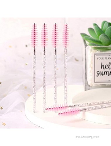 Tbestmax 100 Disposable Eyelash Brush Mascara Wands Spoolies for Eye Lashes Extension Eyebrow and Makeup Pink