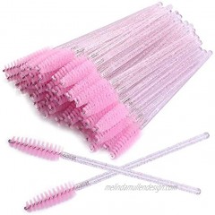 Tbestmax 200 Disposable Eyelash Brush Mascara Wands Spoolies for Eye Lashes Extension Eyebrow and Makeup Pink