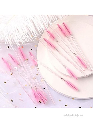 Tbestmax 500 Disposable Mascara Wands Eyelash Brush Spoolies for Eyebrow Eye Lash Extension Pink
