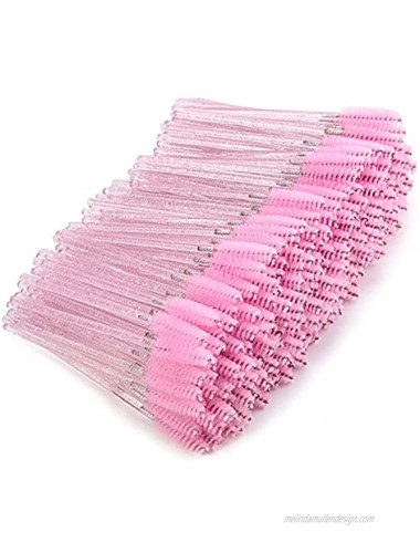 Tbestmax 500 Disposable Mascara Wands Eyelash Brush Spoolies for Eyebrow Eye Lash Extension Pink