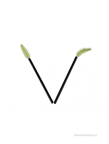 Yueton Pack of 100 Disposable Eyelash Brushes Wands Mascara Applicator Black+Green