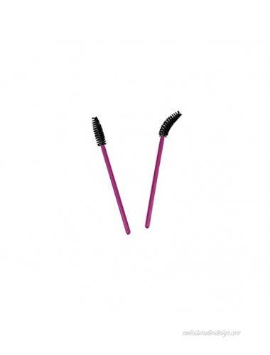 Yueton Pack of 100 Disposable Eyelash Brushes Wands Mascara Applicator Hot Pink+Black