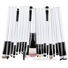 CENFRY Pack of 20pcs Eye Shadow Eyeliner Blending Blush Concealer Makeup Brushes Sets white+black