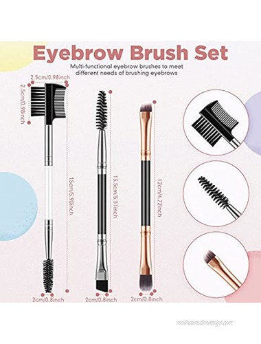 12 Pieces Eyebrow Brush and Comb Set Eye Brow Brush Duo Eyelash Brush Angled Brow Brush and Spoolie Brushes Eyelash Comb Eyebrow Comb Makeup Grooming Tool for Precision Application and Blending