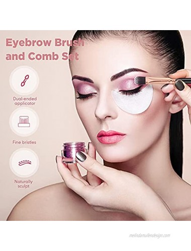12 Pieces Eyebrow Brush and Comb Set Eye Brow Brush Duo Eyelash Brush Angled Brow Brush and Spoolie Brushes Eyelash Comb Eyebrow Comb Makeup Grooming Tool for Precision Application and Blending