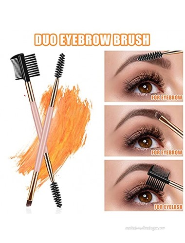 6 Pieces Eyebrow Brush and Comb Set Angled Eye Brow Brush Eyebrow Makeup Tool Rose Gold