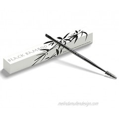 BLACK BAMBOO PREMIUM DUO BAMBOO EYEBROW BRUSH With Angled Tip and Spoolie for Shaping and Defining Your Perfect Brows