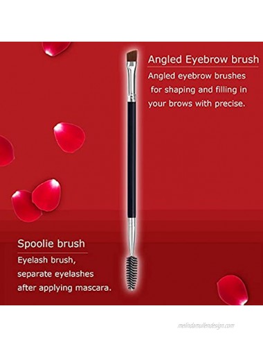 Duo Eye brow Brush Angled Eyebrow Brush and Spoolie Brush Eyelash Comb Eyebrow Brush Tool 1 Pcs