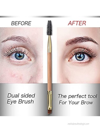 Duo Eyebrow Brush Eyebrow Brush Eyelash Comb and Eyebrow brush Professional Angled Eye Brow Brush and Spoolie Brush Set. Natural Bamboo