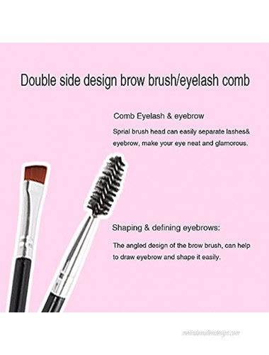 Duo Eyebrow Brush Eyebrow Brush Eyelash Comb and Eyebrow brush Professional Angled Eye Brow Brush and Spoolie Brush Set. 4 Pcs Brow Brush