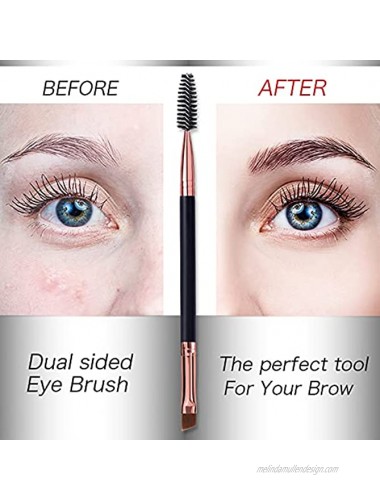 Duo Eyebrow Brush Spoolie Brush and Angled Brow Brush Eyelash Brush for Eye Makeup. 5pcs Black