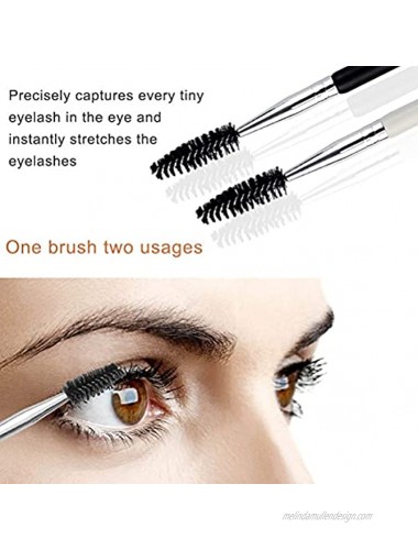 EyeBrow Brush with Spoolie Brush Comb 3 Pcs Angled Duo Eye Brow Brush and Eyelash Comb Professional Eye Makeup Tools for Eyebrow Eyelash