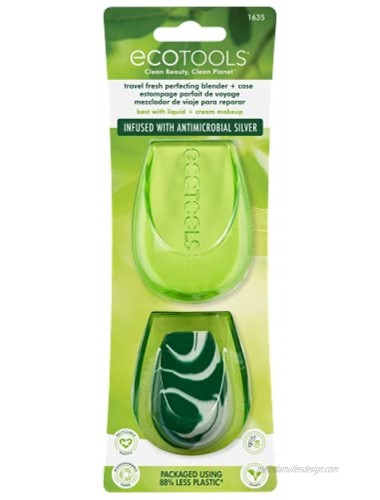 Ecotools Perfecting Sponge Makeup Blender with Travel Case Beauty Sponge Made with Recycled and Sustainable Materials