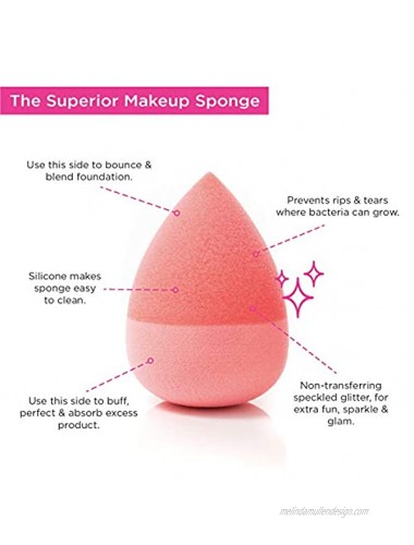 MonétBeauty Silicone Infused Makeup Sponge No Wasted Foundation Easy to Clean Stain Resistant and Ultra Hygienic Makeup Blending Sponge 3 pack