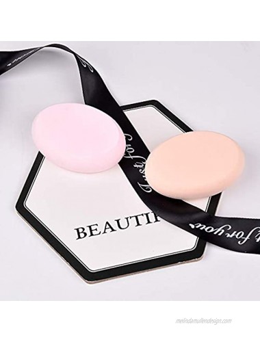 Oval Puff 2 Packs Skin Tone and Pink Make-up Egg Air Cushion Puff Beauty Egg Foundation Sponge Professional Makeup Sponge Wet and Dry