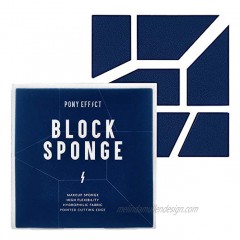 PONY EFFECT Block Sponge Foundation Blending Sponge | Makeup Blender Sponge for Dry or Wet Use | K-beauty