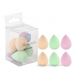 Snowflakes Mini Beauty Makeup Sponge Blender 6 pcs Micro Makeup Sponge for Foundation Powder Concealer and Eye Shadow,Under Eyes,Highlight and Contour，Latex Free.