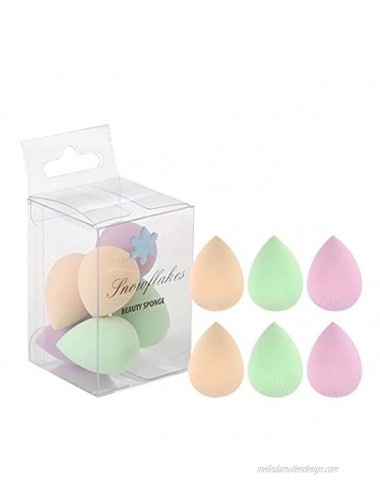Snowflakes Mini Beauty Makeup Sponge Blender 6 pcs Micro Makeup Sponge for Foundation Powder Concealer and Eye Shadow,Under Eyes,Highlight and Contour，Latex Free.