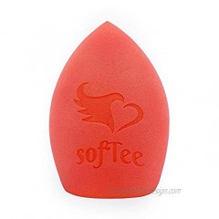 SofTee Makeup Sponge Blender XL Vegan Cruelty Free Latex-Free Makeup Blender Beauty Sponge for Face and Body Flawless for Blush Cream Liquid Foundation and Powder Application 1Pc Red