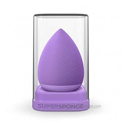 SUPER SPONGE Anti Absorbent Beauty Sponge Blender Latex Free and Vegan Makeup Sponge Blender For Powder Liquid Application With Scrubber & Stand Violet