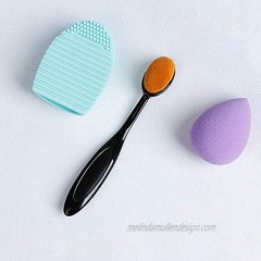 3pcs Foundation Brush with Makeup Sponges Flat Top Foundation Synthetic Kabuki Brush & Professional Beauty Makeup Sponge Blender and Brush Cleaner photo 3