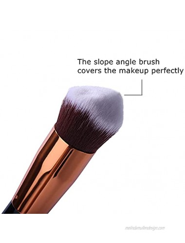Angled Flat Top Foundation Brush Face Body Kabuki Makeup Brush for Liquid Foundation Powder Cream Contour Buffing Stippling Blending