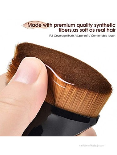 NECOLUCO Women's Foundation Makeup Brush Flat Kabuki Brush for Liquid Cream and Mineral with Traval Case