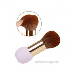 QiBusLeen 2 in 1 Portable Makeup Brush Foundation Sponge Makeup Brush Contour Blush Brush Travel Makeup BrushesPink）