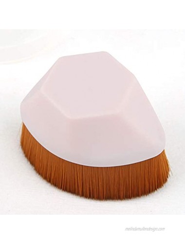 RN BEAUTY Large Powder Brush Flat Top Foundation Brush Liquid Cream Powder Cosmetics Kabuki Makeup Brushes for Buffing Blending Seamless Hexagon Full Coverage With Protective Case Pale Pink