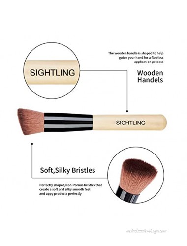 SIGHTLING Foundation Brush Makeup Brush & Wooden Handle Kabuki Foundation Brush for Blending Liquid Cream Concealer Premium Easy to Carry