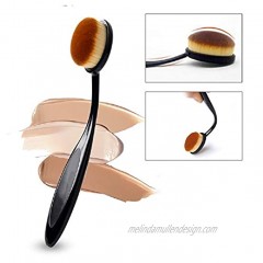 Super Soft Oval Makeup Brushes,Portable Toothbrush Oval Nylon Hair Cosmetic Makeup Blush Face Foundation Blending Brush Makeup Tool No 4 Black