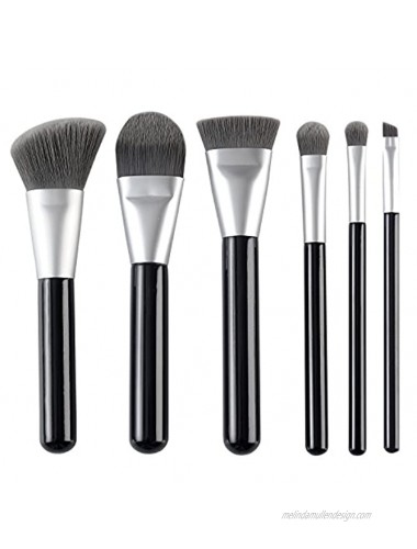 CLOTHOBEAUTY Cosmetics Brushes set 6 Pcs Brushes with Brush Pouch,Foundation Blending Powder Blush Contour Concealers Eye Shadows Makeup Brush kits set