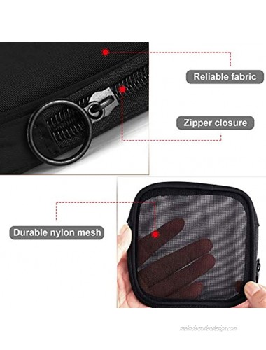 4 Pieces Mesh Travel Toiletry Bag Mesh Zipper Pouch Makeup Bag Cosmetic Bag Portable Travel Toiletry Pouch with Zipper for Daily Toiletries Accessories Purse Bag Black