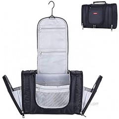 Hanging Toiletry Bag Travel Toiletry Organizer with Hanging Hook Portable Waterproof Bathroom Shower Bag Lightweight kit Shaving Bag with Elastic Band Holders for Toiletries Cosmetics Makeup Brushes（Black）