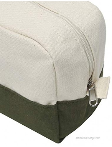 Tag&Crew Natural Color Travel Kit Small Made of 15 oz. Canvas Size 6H x 9W x 3.75D Inches Natural White Olive
