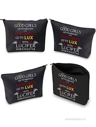TOBGBE Lucifer TV Show Gift Lucifer Nightclub Makeup Bag Lucifer Fans Gift Lucifer TV Show Inspired Gift Lucifer TV Show Merchandise Lucifer Morningstar Gift LUX Girl
