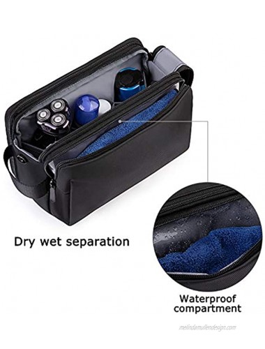 Toiletry Bag for Men BAGSMART Travel Toiletry Organizer Dopp Kit Water-resistant Shaving Bag for Toiletries Accessories Black