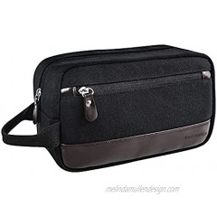 Toiletry Bag for Men,Barileadle Travel Bag for Toiletries,Water-Resistant Canvas Shaving Bag Dopp Kit-Black