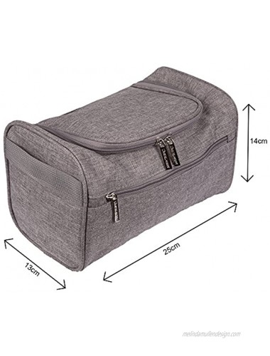 TravelMore Hanging Travel Toiletry Bag Organizer & Medicine Bag Bathroom Hygiene Dopp Kit with Hook for Traveling Accessories Toiletries Bathroom Shaving & Makeup for Men and Woman Gray