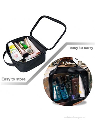 TSA Approved Toiletry Bag With Handle Strap ANRUI Clear Travel Liquids Toiletries & Cosmetics Organizer Carry-On Luggage for Women and Men Black 3 Pack Same Size