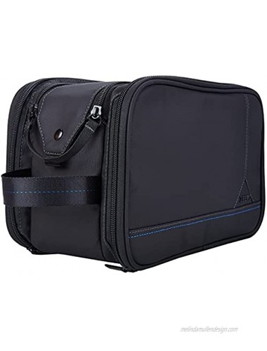 ZEEMO Toiletry Bag for Men 8L Enlarged Version Water-resistant Dopp Kit with Double Side Full Open Design Large Capacity for Toiletries and Shaving Accessories for Long Travel Black